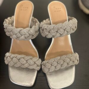 Chic Braided Silver Heels